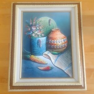C. Benolt Art Original Painting Native American Still Oil Canvas Signed …